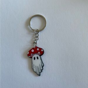 Mushroom ghost keychain
